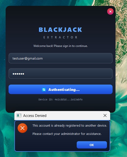 Blackjack tool screenshot 1